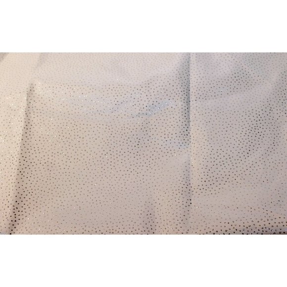 59 x 36 White Fabric with Small Silver Glitter Dots Unbranded - Picture 2 of 3